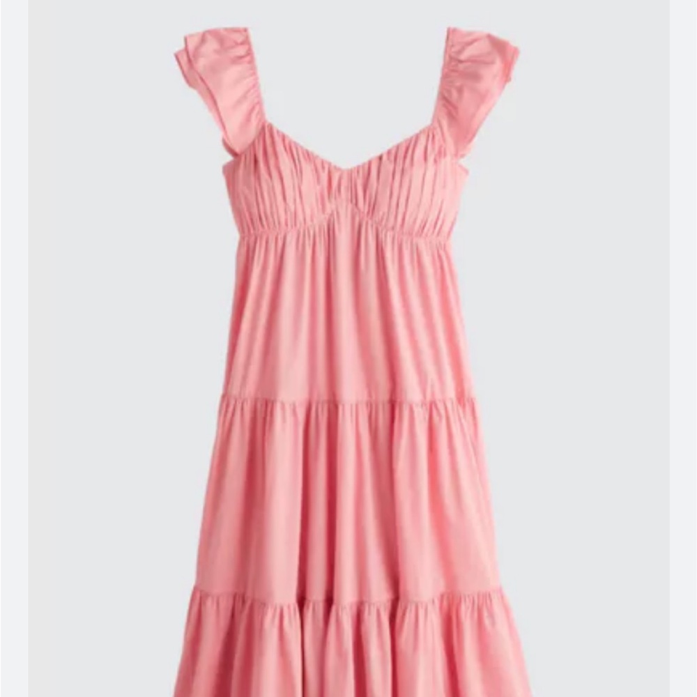 Ruffle Sleeve Poplin Midaxi Dress